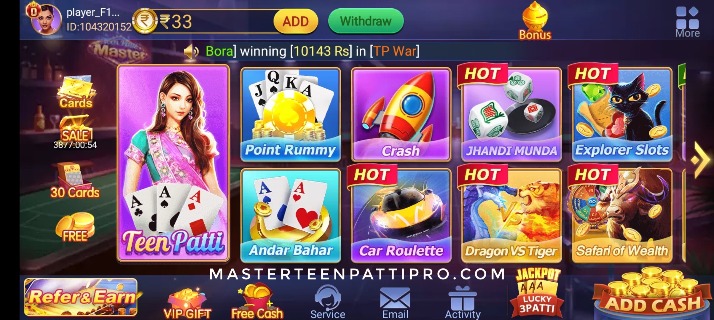 Teen Patti Master Available Games